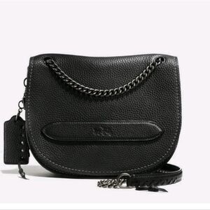 Coach Shadow Crossbody ♣️Black Pebble Leather With Rare Copper Chain
